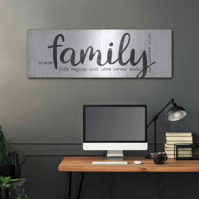 'Family Where Life Begins' by Marla Rae, Metal Wall Art