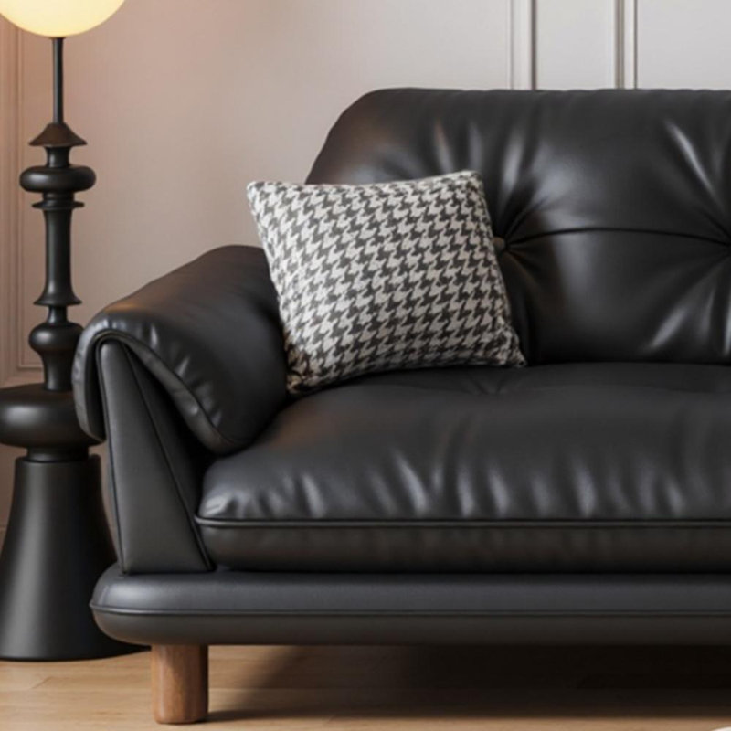 Black Retro Straight Layout Sofa