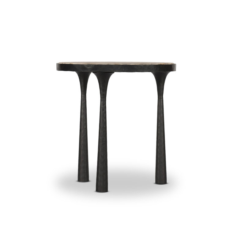 Billings End Table, Fossil Marble Top/Gray Base