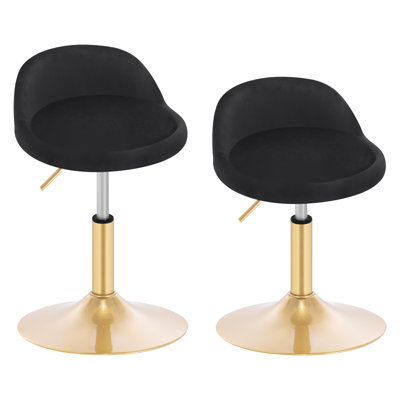 Sunizona Upholstered Velvet Adjustable Height Bar Stool