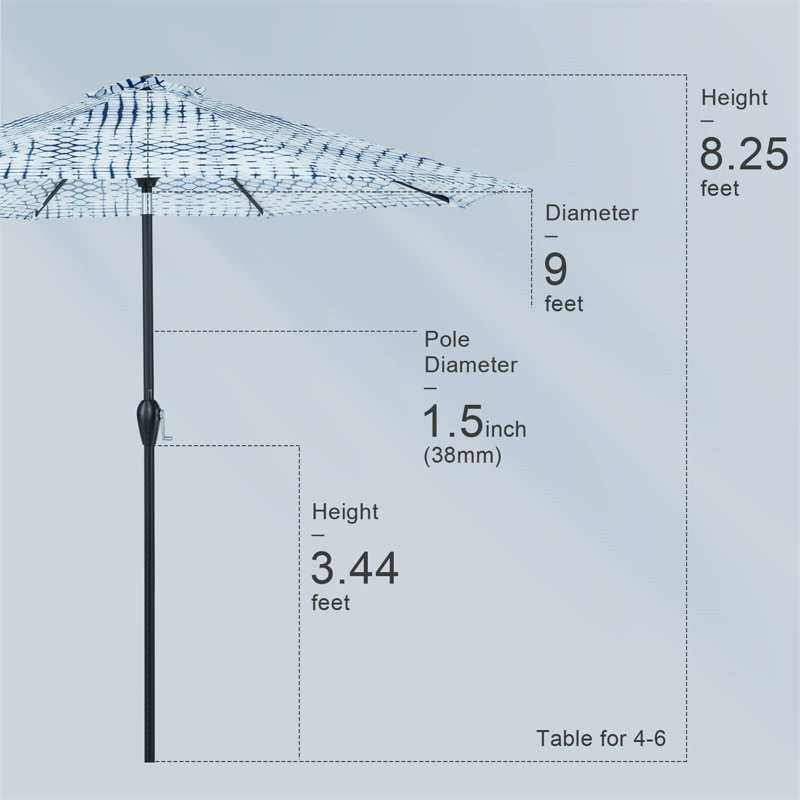 Parasol de marché 9 pi