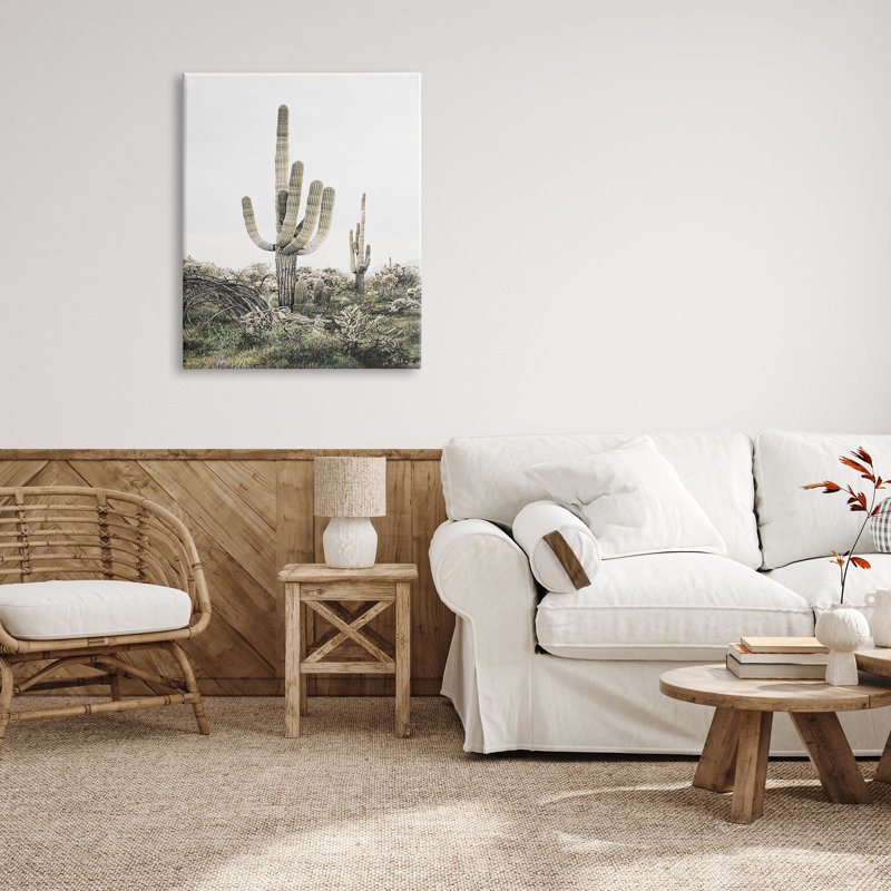 «Stupell Industries Desert Landscape Cacti», art mural sur toile par Sissi et Seb, H 40 po x l 30 po x P 1,5 po
