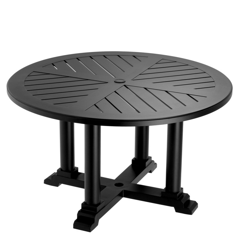 Outdoor Table Outdoor Round Dining Table, White, 29.33" H x 62.99" L x 62.99" W