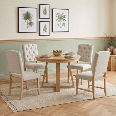 Ensemble de salle à manger extensible 5 pièces avec table robuste et plateau réglable unique, chaises incluses