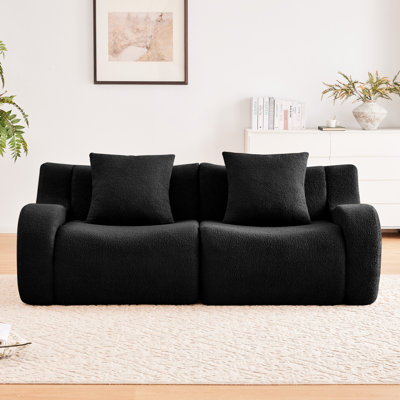 Soft Fabric 2 - Seat Boneless , No Assembly, Non Slip, For Bedroom Use Streamlined Design With Fabric, Slip And Curved Living Room Decor
