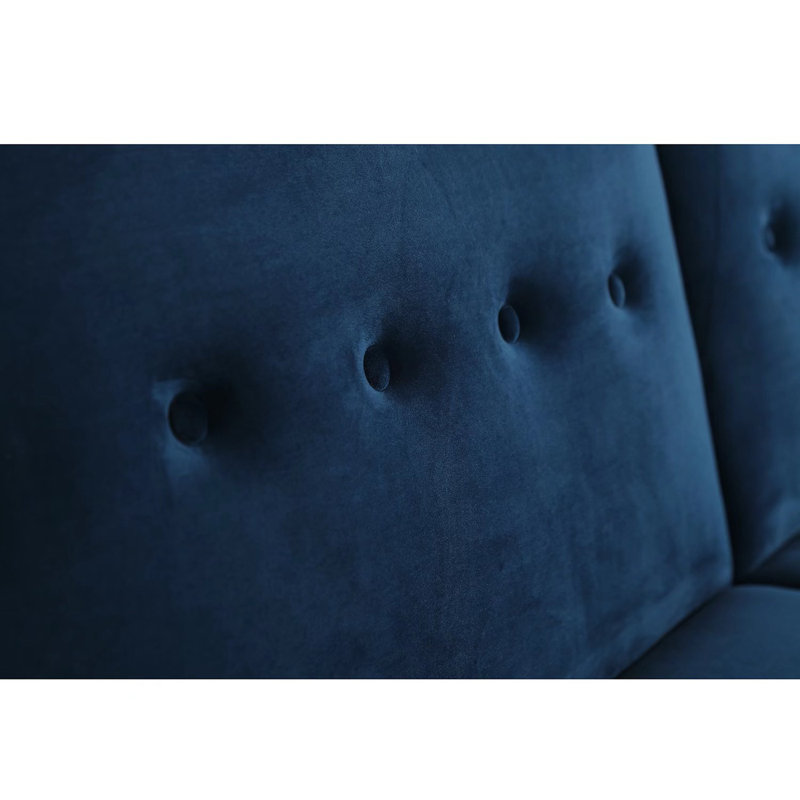 Twin 80.3'' Velvet Split Back Sleeper, Navy Blue Velvet