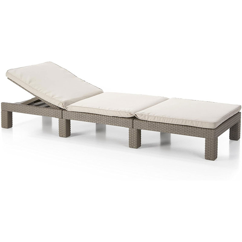 Reclining Sun Lounger with Cushion, Dark Brown