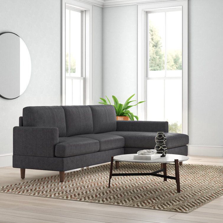 Aristotele 97" Wide Right Hand Facing Modular Sofa & Chaise (incomplete 1 box only)(color may vary ours is white)