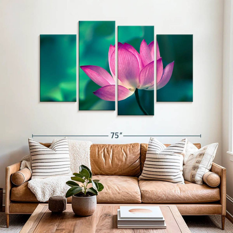 Harnek charmant lotus rose, H 42 po x l 68 po