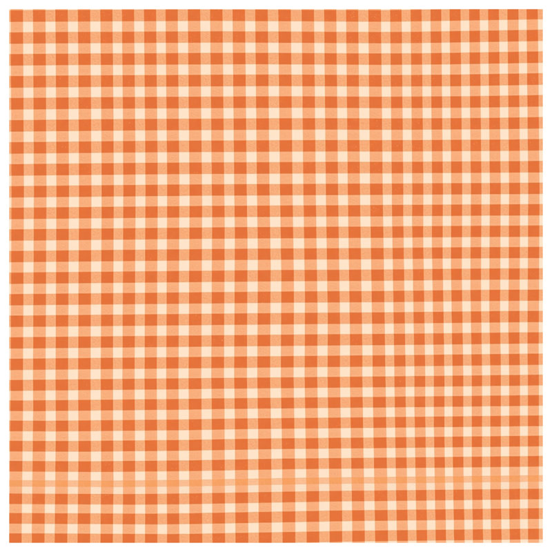 Orange White Gingham Quilted Bedspread All Sizes, Queen