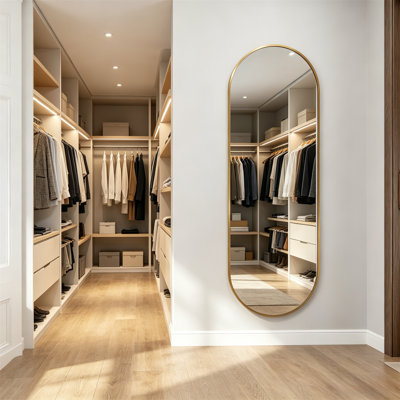 Elliptical Full-Length Mirror – Wall-Mounted Mirror With Metal Frame, Ultra-Clear & Explosion-Proof Vanity Mirror, Simple & Classic Decorative Style – Ideal For Cloakroom, Bedroom, Or Living Room