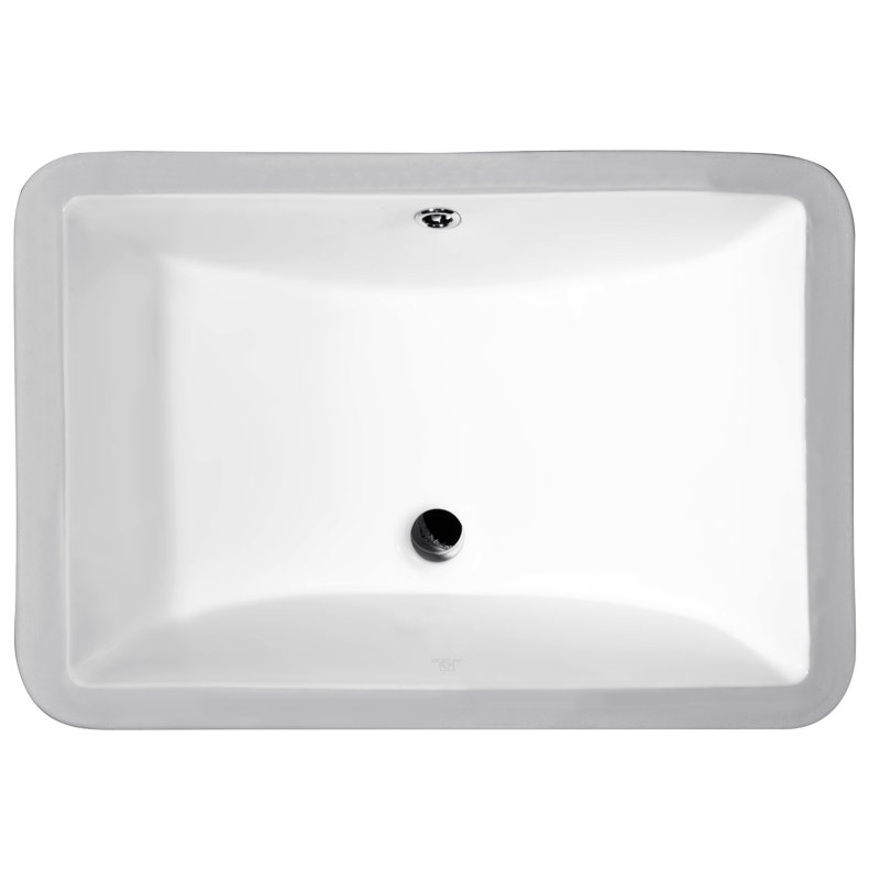ANZZI Pegasus 14.5'' White Vitreous China Rectangular Bathroom Sink with Overflow