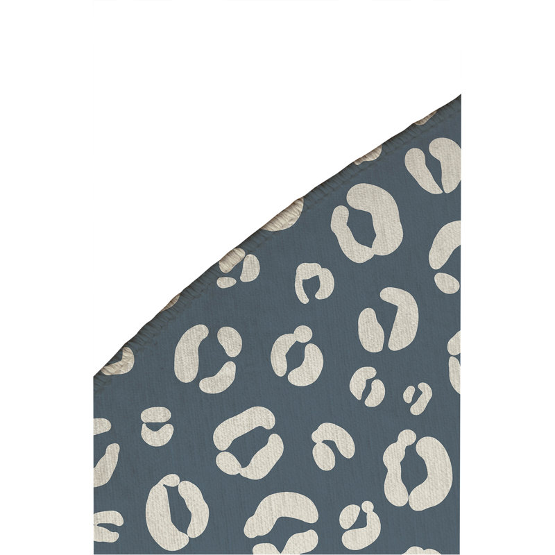 Leopard Play Non-Slip Outdoor Rug, Round 5'
