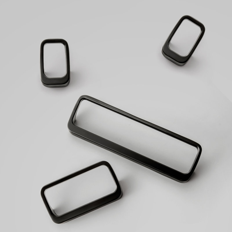 Oversized 1 1/6" Length Rectangle Knob Multipack, Black
