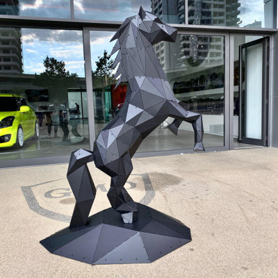 Rearing Horse Statue - Titanium Gold - XXL