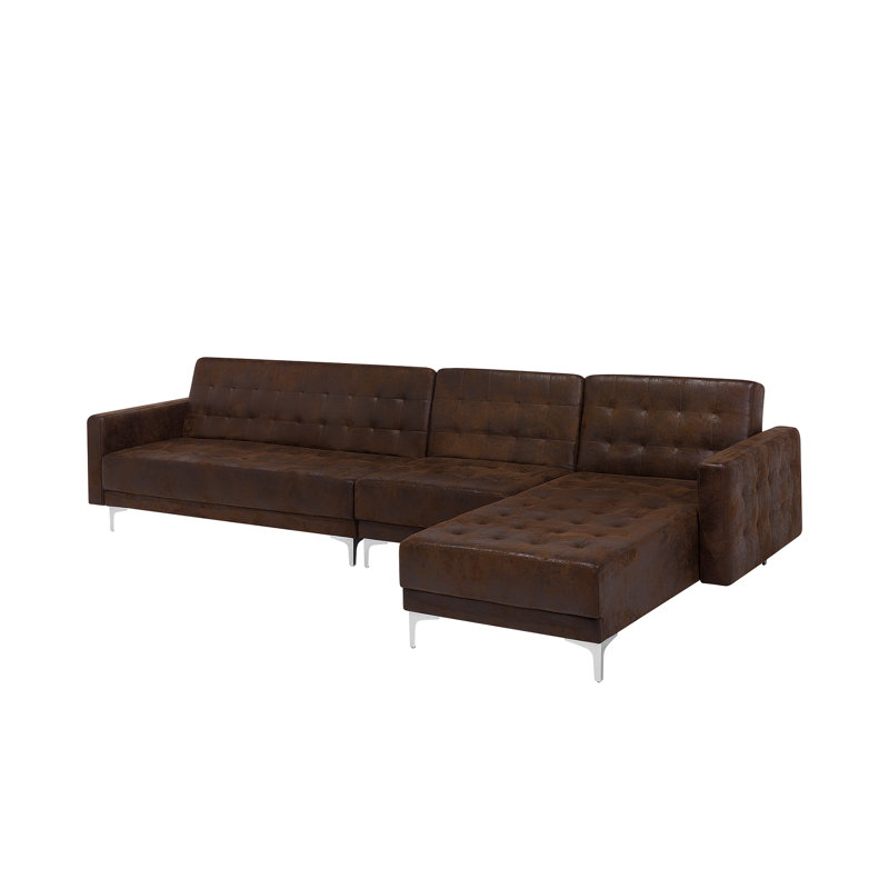 Finnegan 5 Seater Faux Leather Sofa Bed, Right Hand Facing