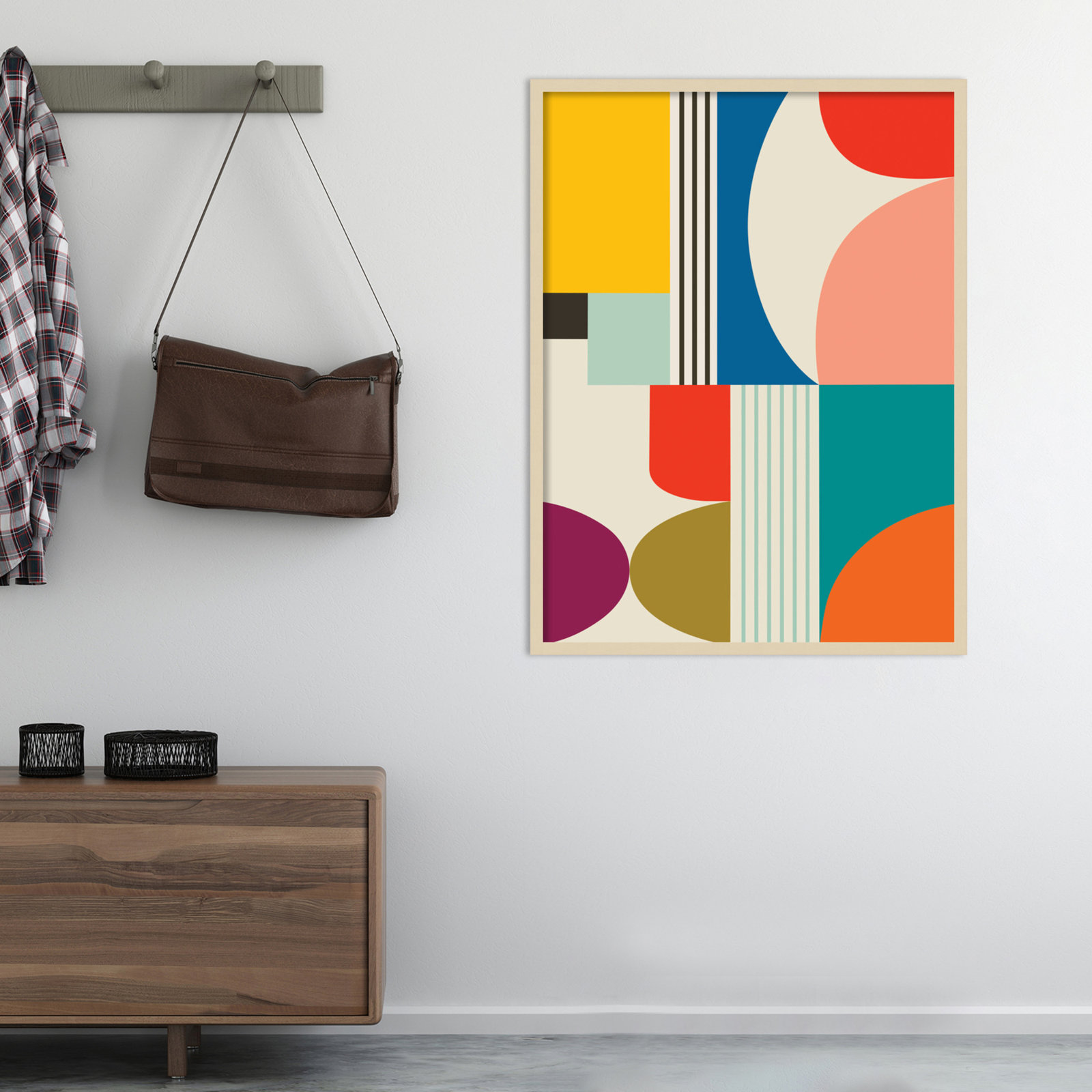 Mid Century Modern Pattern by Rachel Lee, Brown, 41" H x 31" W x 1" D