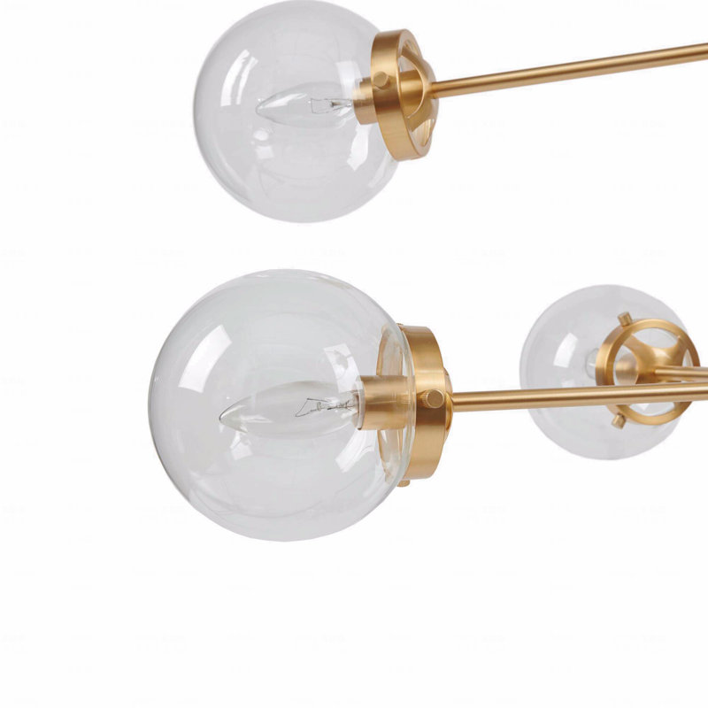 Lustre - configuration en métal à 8 lumières avec ampoules sphériques