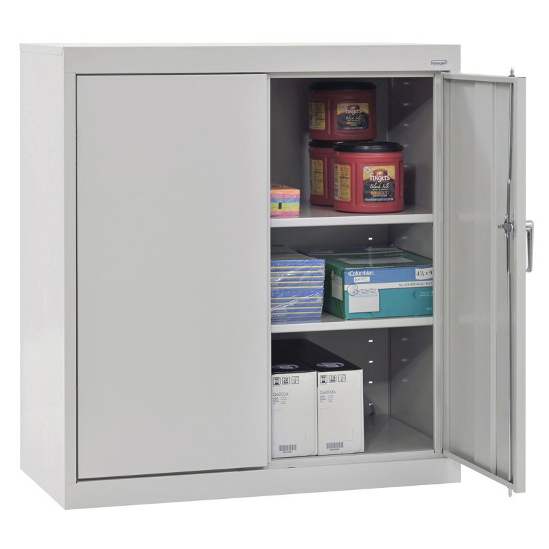 Steel Single Storage Cabinet ( 36'' H x 36'' W x 18'' D), Dove Gray