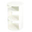 Table d'appoint ronde à 3 niveaux en métal, blanc mat, fer, trois tablettes, porte coulissante sécurisée, sans assemblage, idéale pour un lit ou un lit, convient aux espaces restreints, se déplace parfaitement, complète n'importe quelle table décorative
