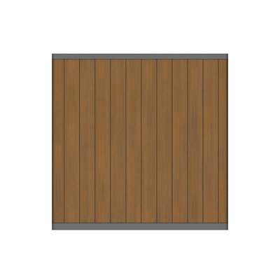 UltraEasy 6 ft. x 6 ft. Brazilian Ipe Composite Flat Style Vertical Fence Panel Kit with Black Frame