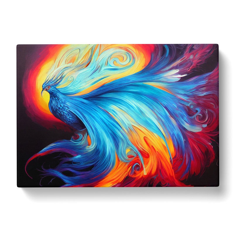 Spectacular Phoenix Bird - Wrapped Canvas Painting, 35cm H x 50cm W x 3cm D