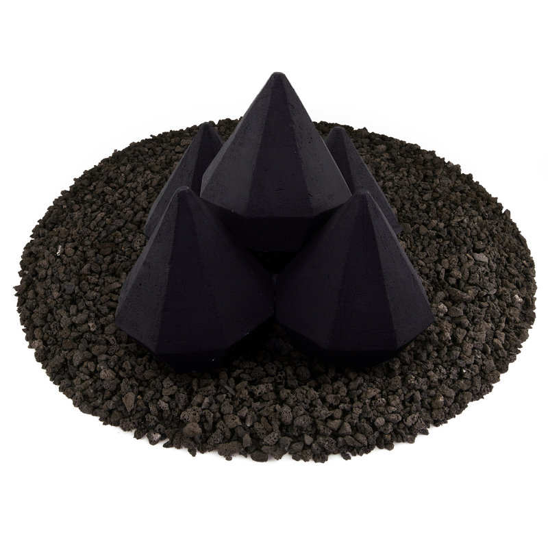 5'' x 5'' Ceramic Fire Pit Accessory, Midnight Black