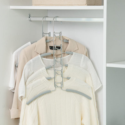 No Shoulder Bump Multiple Sweater Coat Clothes Hangers,Multi Layers Space Saving T Shirt Blouse Rack