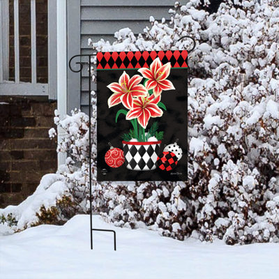 Festive Christmas Poinsettias Garden Flag 12x18