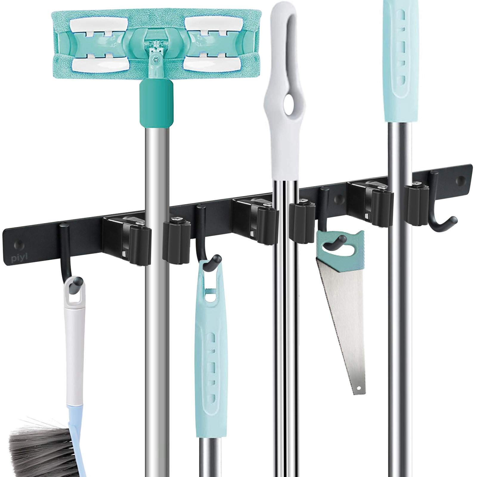 WFX Utility™ Parnassus Stainless Steel Mop and Broom Organizer & Reviews | Wayfair