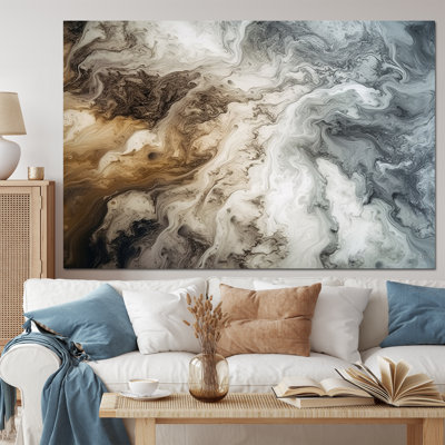 Abstract Marble With Copy Space II - Fractals Canvas Print