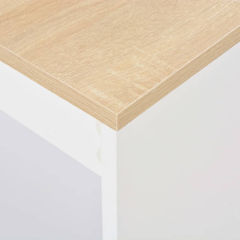 Atalanta Dining Table, White, Natural