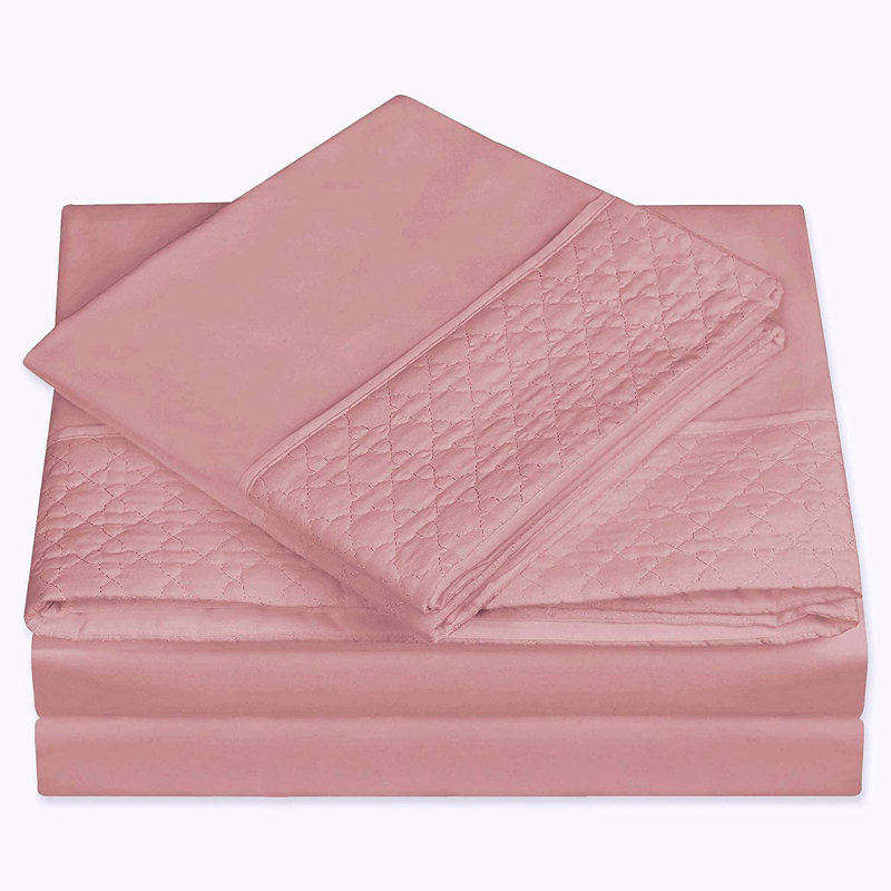 Microfiber Sheet Set, Dusty Rose, Queen Sheet Set with 2 Pillowcases