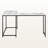 Austin White Corner L Shape Computer Desk with Black Metal Leg, 29.89" H X 57.96" W X 43.77" D