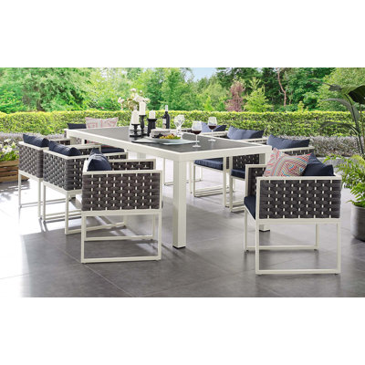 Modway Stance Outdoor Patio Woven Rope 9-Piece Dining Furniture Set