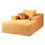Méridienne convertible d'intérieur - surdimensionné en velours côtelé avec accoudoirs larges et coussins décoratifs, fauteuil confortable avec canapé-lit, sans assemblage requis, jaune gingembre