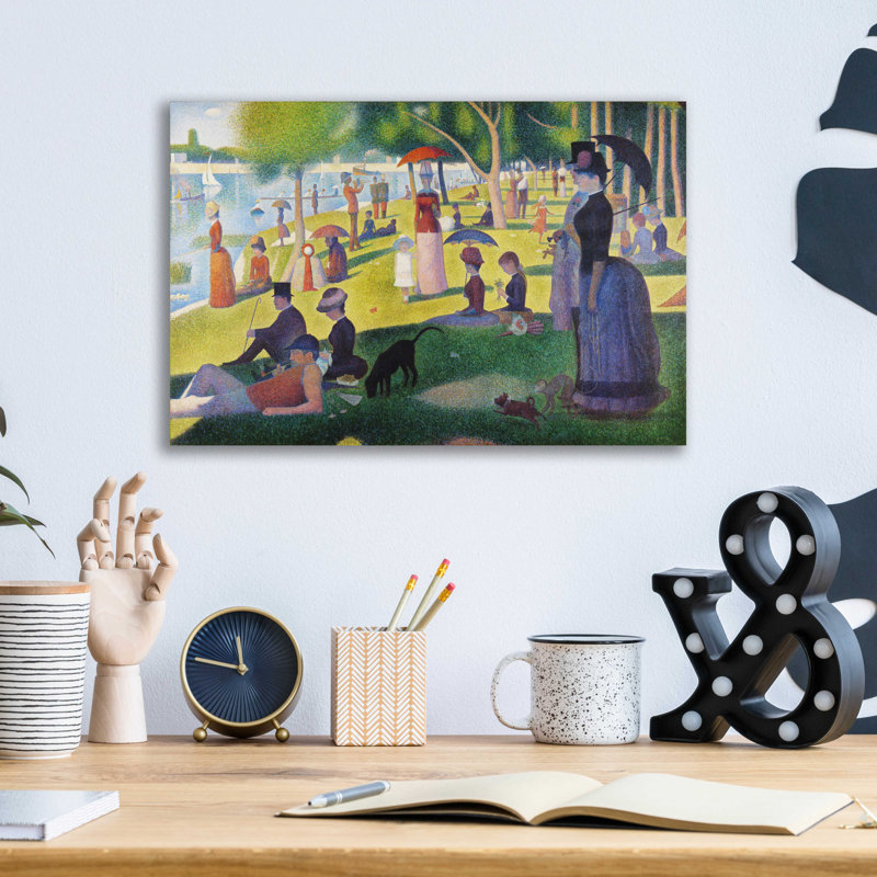 "Un dimanche à la Grande Jatte", H 12 po x l 16 po x P 0,13 po