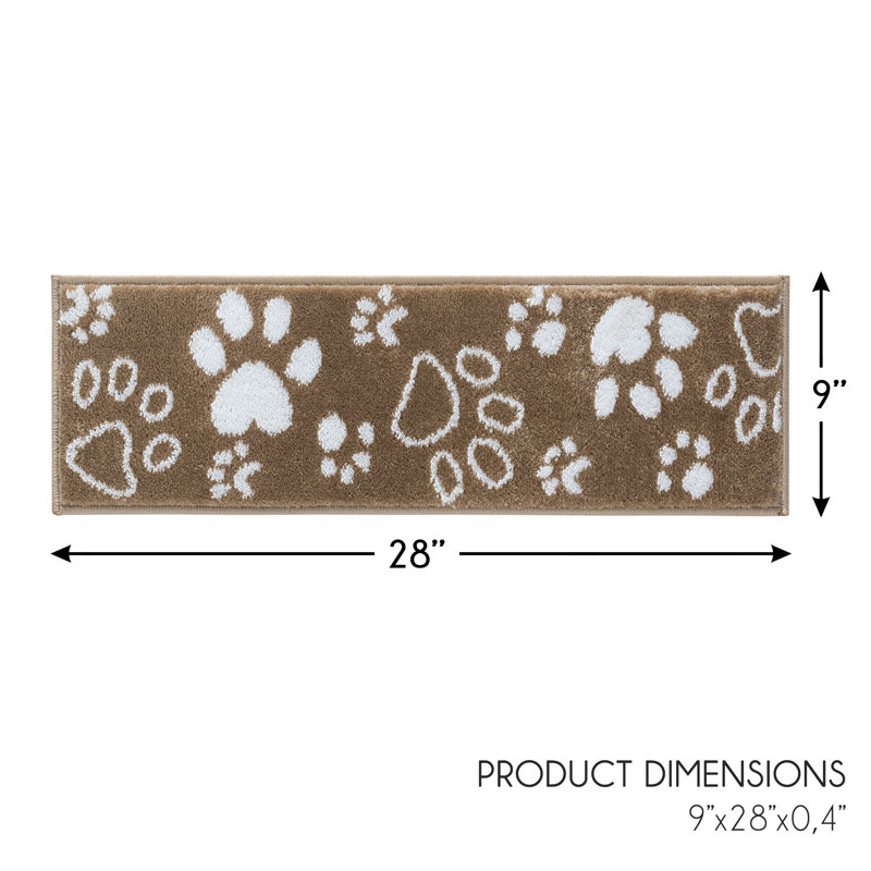 Tapis d'escalier beige antidérapant