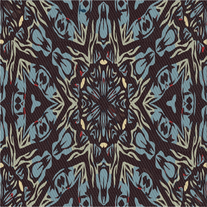 Tapis brun/bleu à tisser électrique, Carré 4 pi