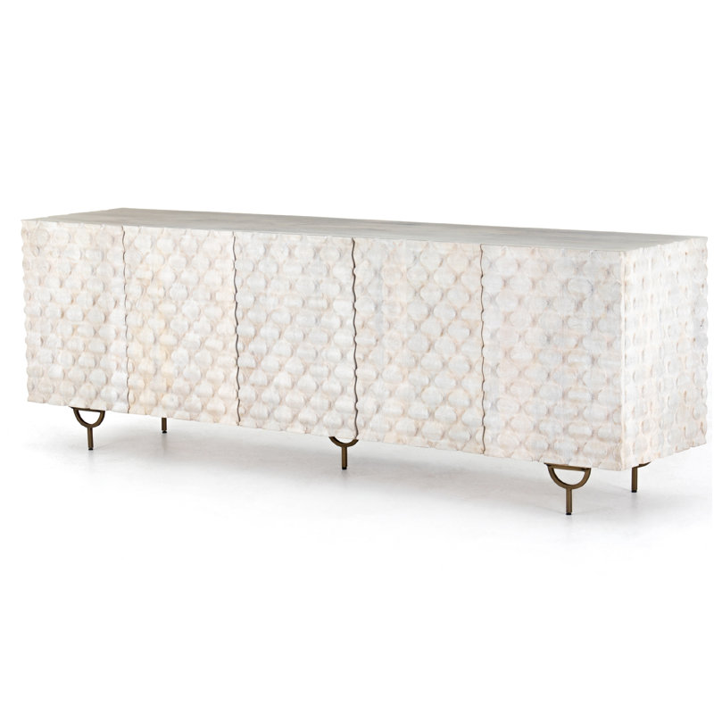 Rio Solid Wood TV Stand, White Wash