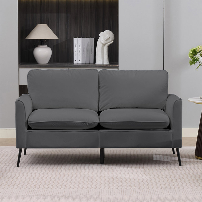 Canapé deux places en cuir à motif pattes de chat, style nordique rétro, léger et luxueux, idéal pour le salon, le balcon ou la chambre. Canapé un endroit décontracté, fauteuil, canapé deux places + ensemble de deux pièces.