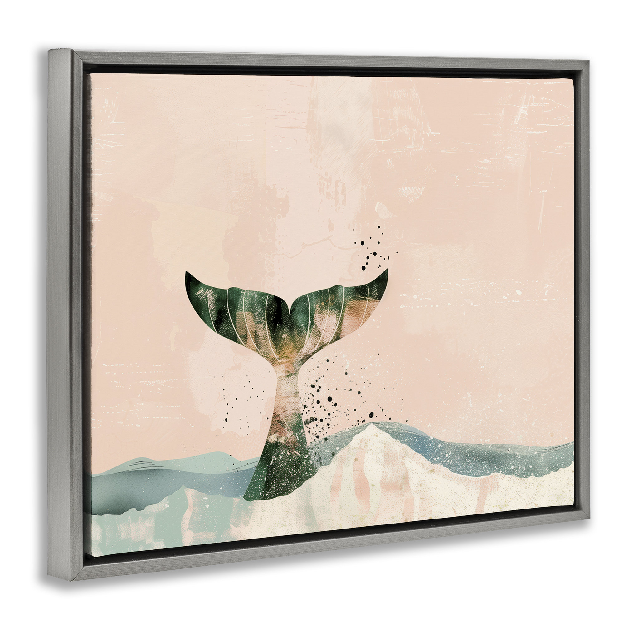 Latitude Run® Pink Abstract Whale Tail Floating Frame, design by ...