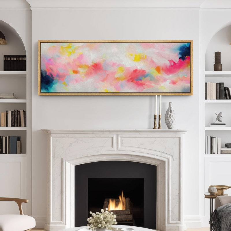 Vibrant Abstract Modern Art, 20" H x 60" W, Natural