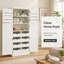 Grande armoire à quatre portes avec tablettes à double couche, huit plateaux coulissants et tablettes réglables de 70,9 pouces de hauteur-1341763839-1341763836