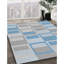 Tapis bleu/beige à motifs-1704884161