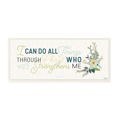 «He Strongens Me Faith Base Inspirational Quote» par Gigi Louise - impression d'art textuel