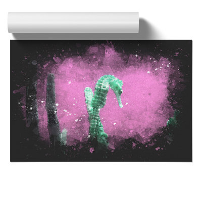 Green Seahorse Paint Splash - Unframed Graphic Art