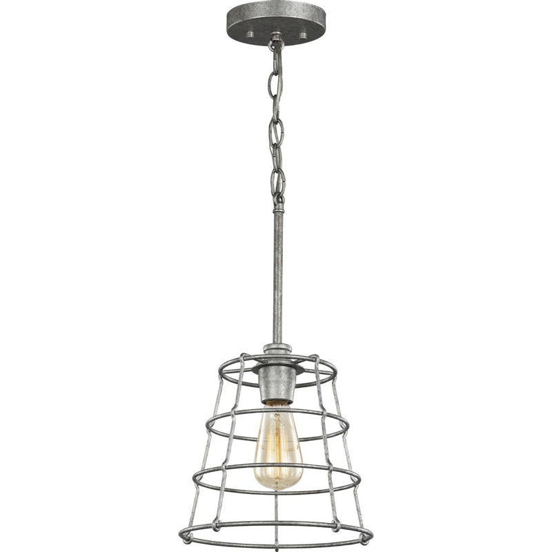 Luminaire suspendu géométrique 1 lumière Sherburne, Argent