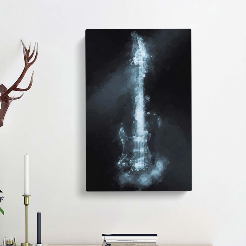 Smokey Electric Guitar Abstract - Wrapped Canvas, 91cm H x 60cm W x 3cm D