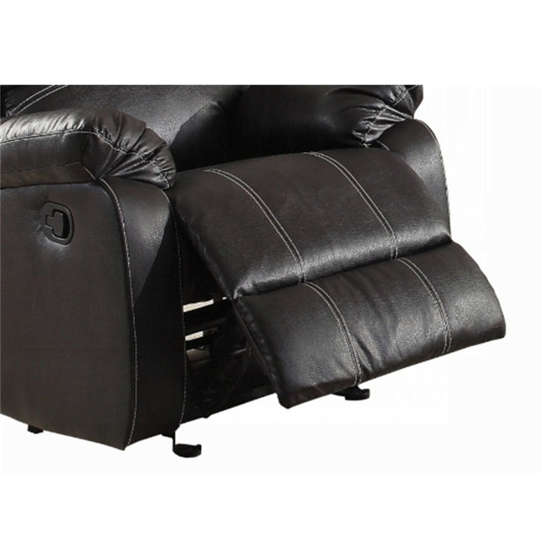 Fauteuil inclinable en cuir synthétique noir Zuriel